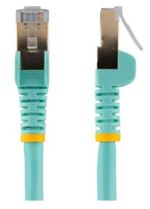 Cabo Rede StarTech patch RJ-45 (M) para RJ-45 (M) 7.5 m PTB CAT 6a moldado, sem nós verde aqua, 6ASPAT750CMAQ
