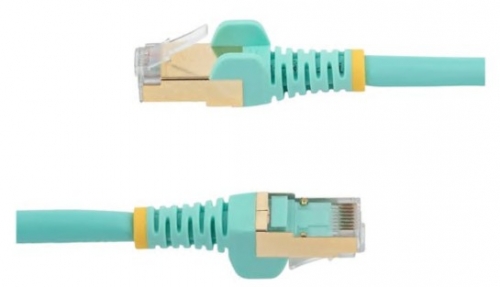 Cabo Rede StarTech patch RJ-45 (M) para RJ-45 (M) 7.5 m PTB CAT 6a moldado, sem nós verde aqua, 6ASPAT750CMAQ
