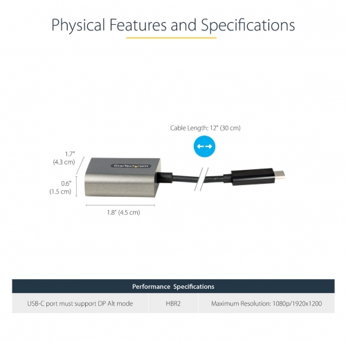 Adaptador USB-C para VGA StarTech 1080p - CDP2VGAEC