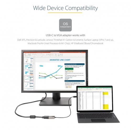 Adaptador USB-C para VGA StarTech 1080p - CDP2VGAEC