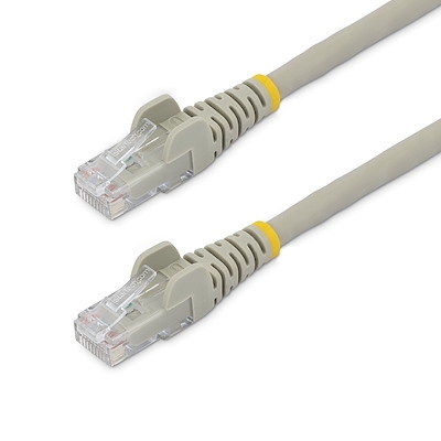 Cabo Ethernet CAT6 de 1 m - LSZH (Baixa emissão de fumaça e zero halogênio) - 10 Gigabit 650 MHz 100 W PoE RJ45 10 GbE UTP Patch Cord de rede sem enroscos com alívio de tensão - Cinza, CAT 6, verificado por ETL, 24 AWG