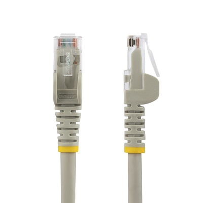 Cabo Ethernet CAT6 de 1 m - LSZH (Baixa emissão de fumaça e zero halogênio) - 10 Gigabit 650 MHz 100 W PoE RJ45 10 GbE UTP Patch Cord de rede sem enroscos com alívio de tensão - Cinza, CAT 6, verificado por ETL, 24 AWG