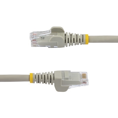 Cabo Ethernet CAT6 de 1 m - LSZH (Baixa emissão de fumaça e zero halogênio) - 10 Gigabit 650 MHz 100 W PoE RJ45 10 GbE UTP Patch Cord de rede sem enroscos com alívio de tensão - Cinza, CAT 6, verificado por ETL, 24 AWG