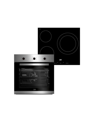 Pack Encastre Forno + Placa Beko BBSE 12120XD 60cm Vapor 72L ClasseD