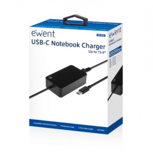EWENT EW3981 CARREGADOR PORTATIL USB-C POWER DELIVERY PROFILES 45W