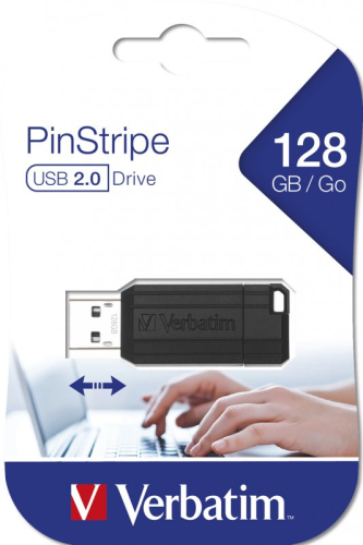 PEN VERBATIM 128GB PINSTRIPE USB 2.0 BLACK