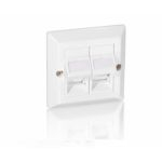 EQUIP MODULO + ESPELHO UNIVERSAL ANGULAR P/2 KEYSTONE BRANCO