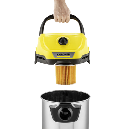 Aspirador de Sólidos e Líquidos Kärcher WD 3 S V-17/4/20 – 1000 W, 17 L, Depósito em Aço Inoxidável, Função de Sopro, Filtro de Cartucho, Mangueira 2 m