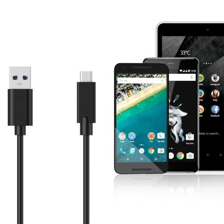 Cabo EWENT EC1043 USB 3.1 Gen1 5Gbps 3A, USB-C/M-A/M, preto, 1.8 metro